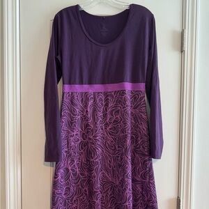Prana Purple Long Sleeve Dress